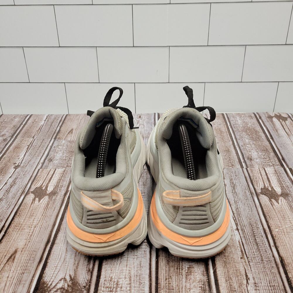 Hoka One One Bondi 7 Wide Running Shoes Gray Peach Women's Size 8D - Picture 3 of 13